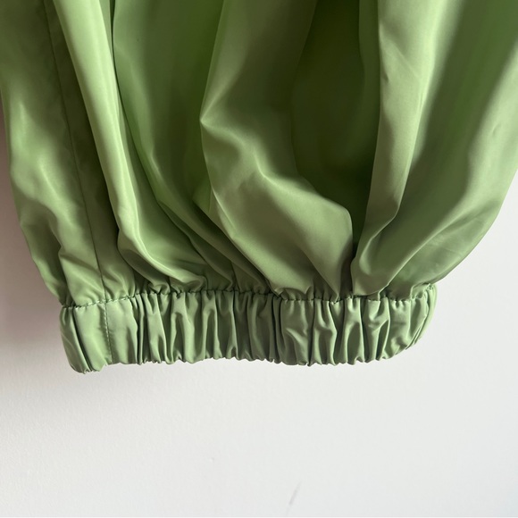 Tibi matcha green Italian sporty nylon pleated balloon trouser pants - Picture 6 of 11